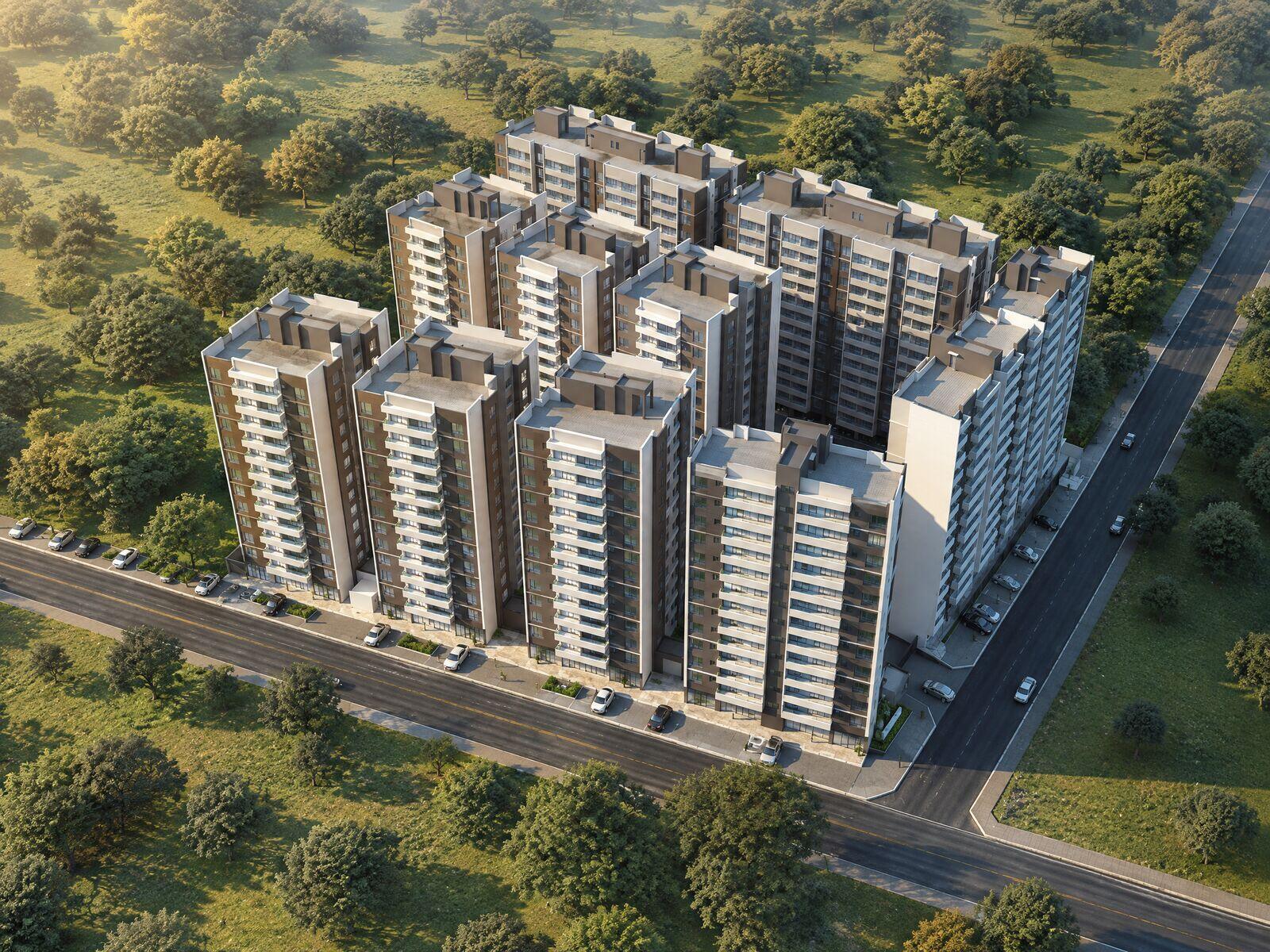 Aerial view of the Virgo Residences masterplan